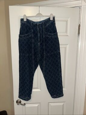 We The Free Quilted Dark Blue Relaxed Jeans